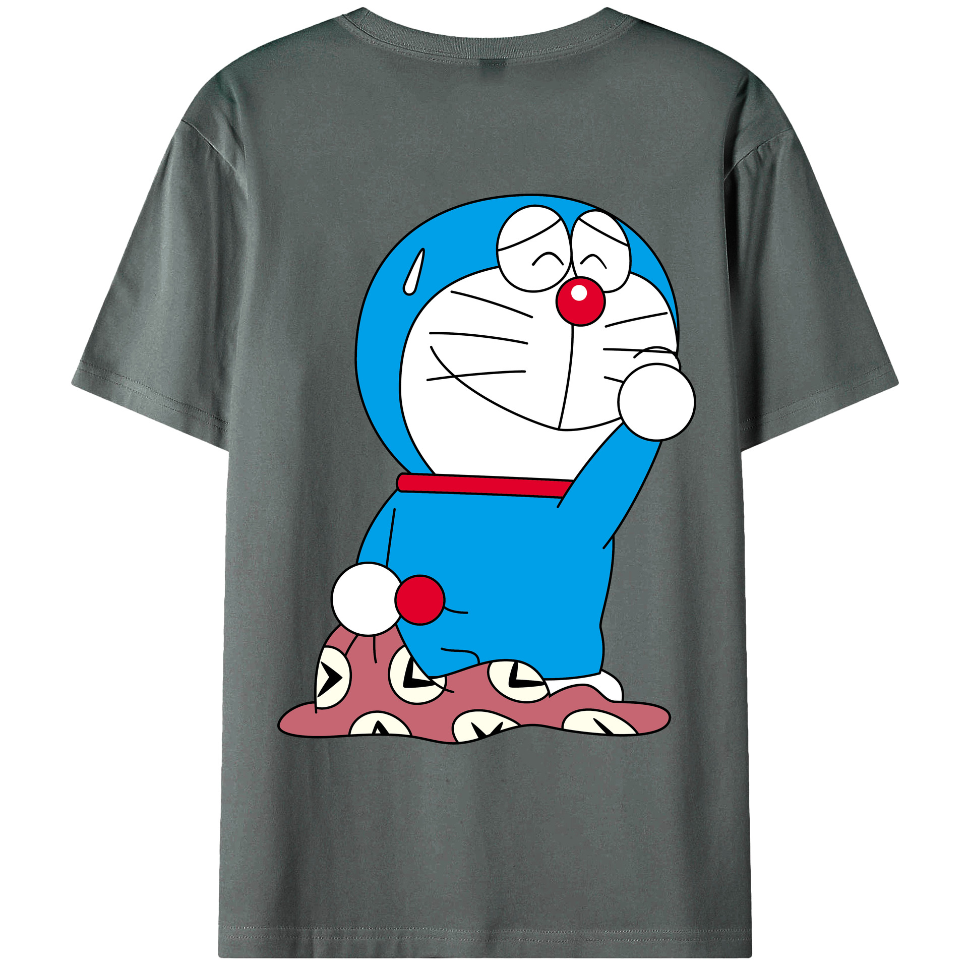 （画像用） ドラえもん Doraemon 綿100％ メンズ半袖Tシャツ（バックプリント） 通気性
